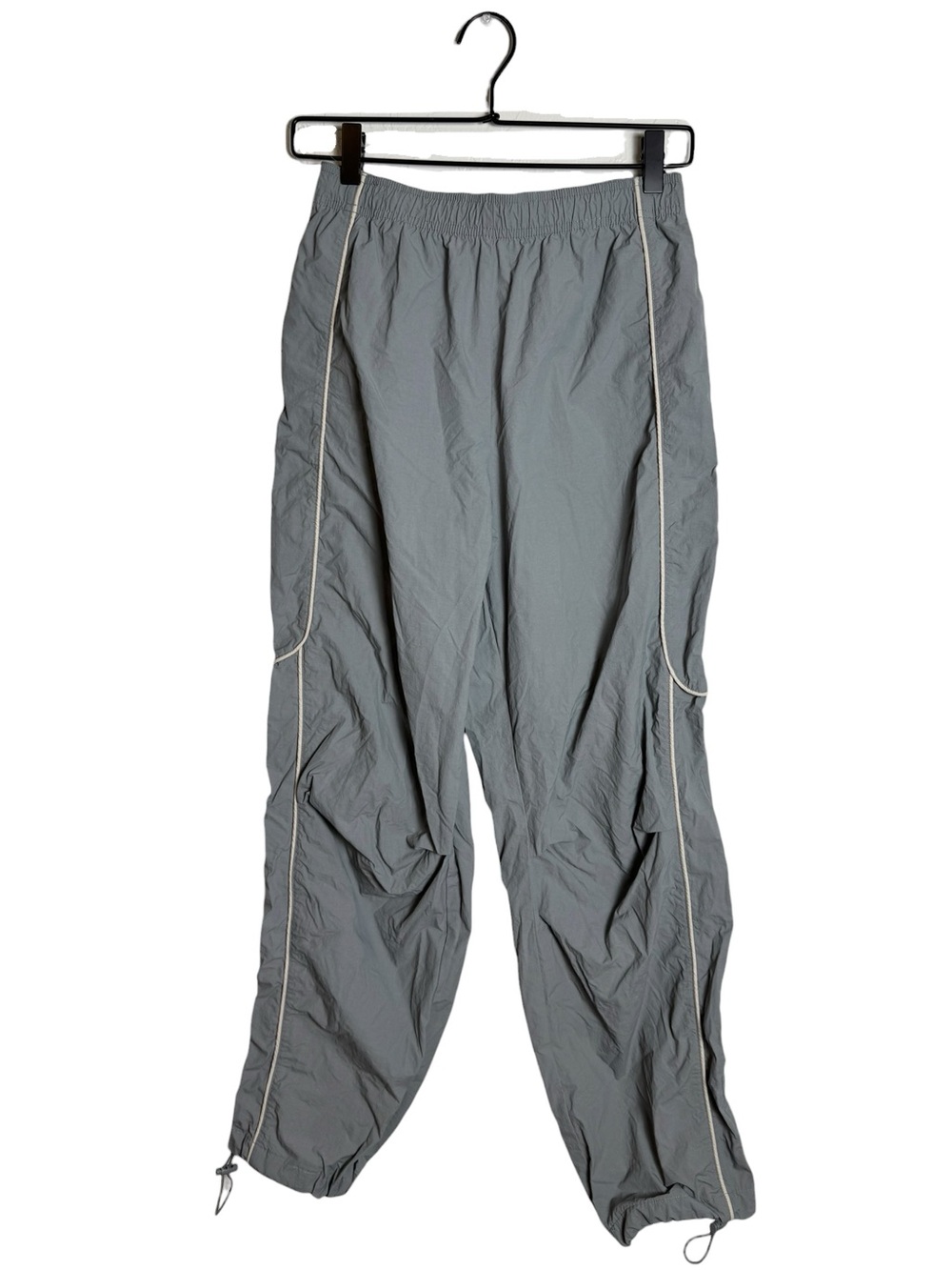 BDG Urban Outfitters Jess Nylon Straight Leg Track Pants Gray Piping Small